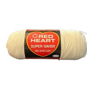 Red Heart Super Saver‎ Yarn Soft White #0316 8 oz Acrylic 4 Worsted NEW